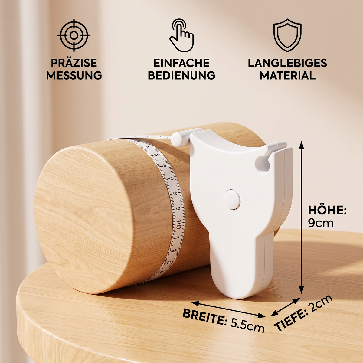 Einziehbares 3D-Körpermaßband für Taille, Hüfte, Brust & Arme