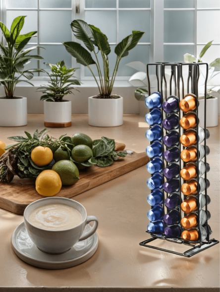 Stilvolle Stehende Halterung für Kaffeekapseln – Platzsparend und Modern