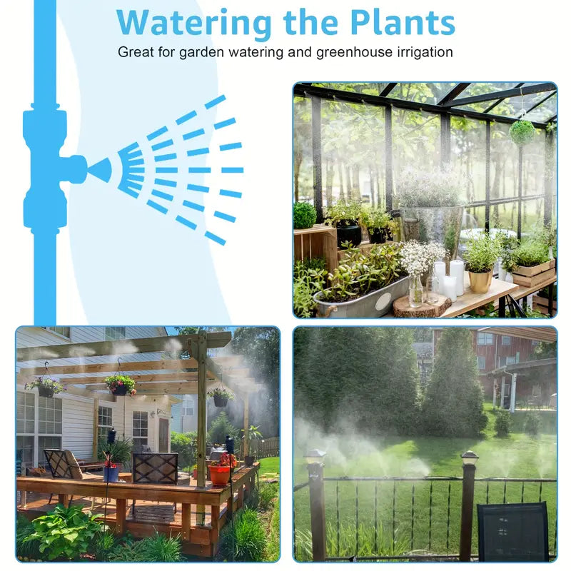 Bewässerungssystem für den Garten – Tropfbewässerung Kit mit Einstellbarem Sprühkopf und Zubehör