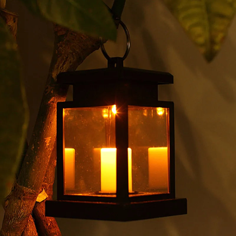 Solar Laterne Mit LED Kerze – Hängelampe für Garten Und Terrasse, Dekolicht für Außenbereich