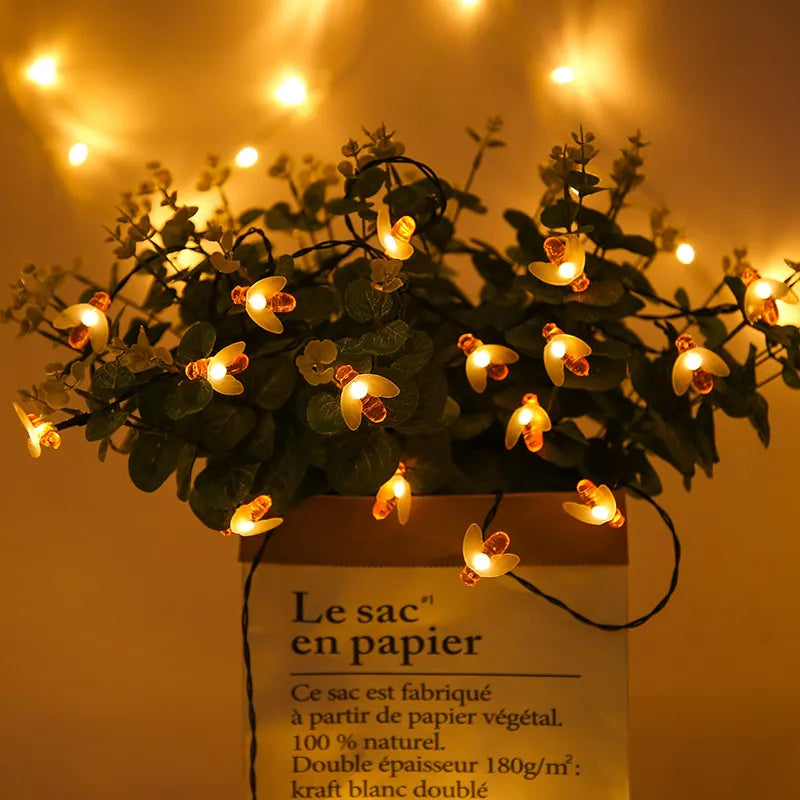 Solar Lichterkette Biene – LED Dekoleuchten für Garten Und Terrasse, Außenbeleuchtung Mit Bienendesign