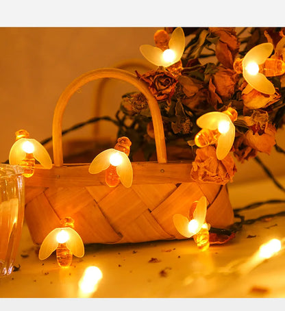 Solar Lichterkette Biene – LED Dekoleuchten für Garten Und Terrasse, Außenbeleuchtung Mit Bienendesign