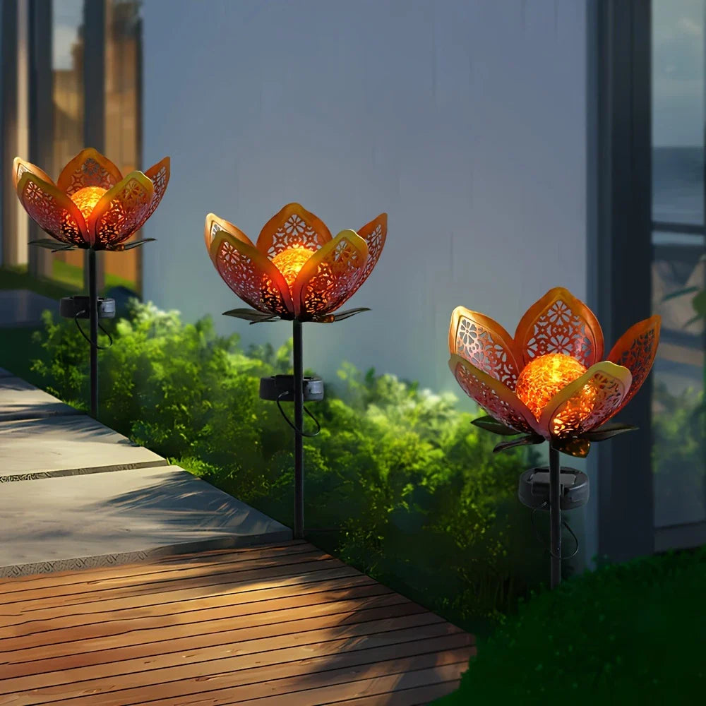 Solar Gartenleuchte Lotusblume – Dekorative LED Außenbeleuchtung für Garten Und Hof