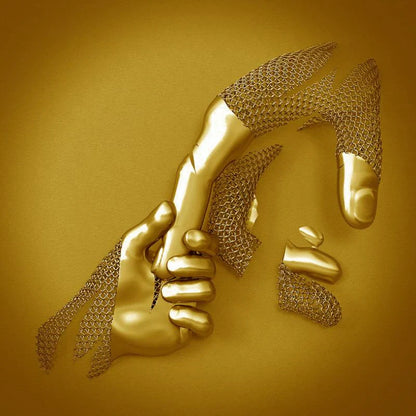 Liebes-Canvas mit Eleganter Metallfigur in Modernem Design