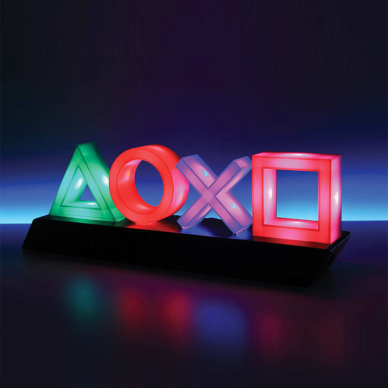 LED Tischlampe PlayStation Symbole – Musikgesteuerte Deko Leuchte für Gaming & Schlafzimmer