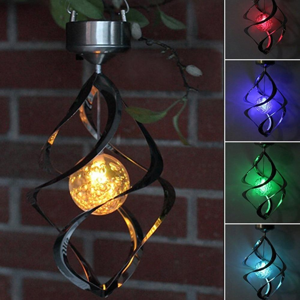 LED Solar Windspiel Mit Farbwechsel – Dekorative Gartenbeleuchtung für Außenbereich