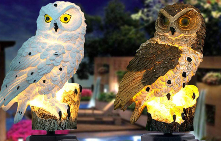 Solar Gartenleuchte Eule – LED Außenleuchte für Garten, Terrasse und Balkon, wetterfest