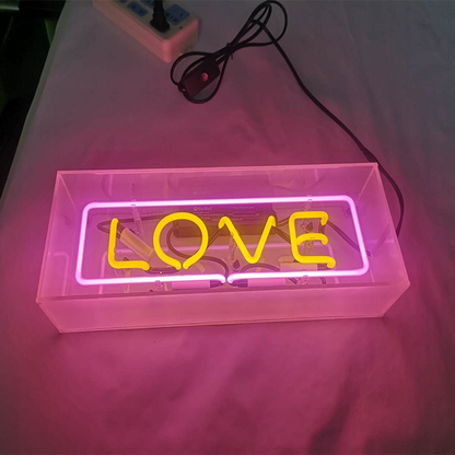 Neon Schild Acrylglas – LED Lichtbox für Wohnzimmer Und Schlafzimmer, Dekorative Tischlampe