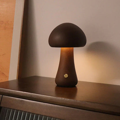 Hölzernes Pilz-LED-Nachtlicht – Charmante Lampe im Naturdesign für Gemütliche Atmosphäre