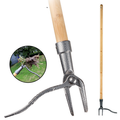 Unkrautzieher mit 4-Krallen-Kopf – Effektives Gartenwerkzeug aus Eisen zur Wurzelentfernung