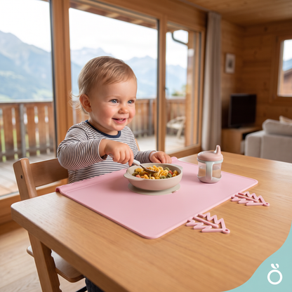 BabySafe praktische & hygienische Silikon-Babytischmatte mit erhöhtem Rand