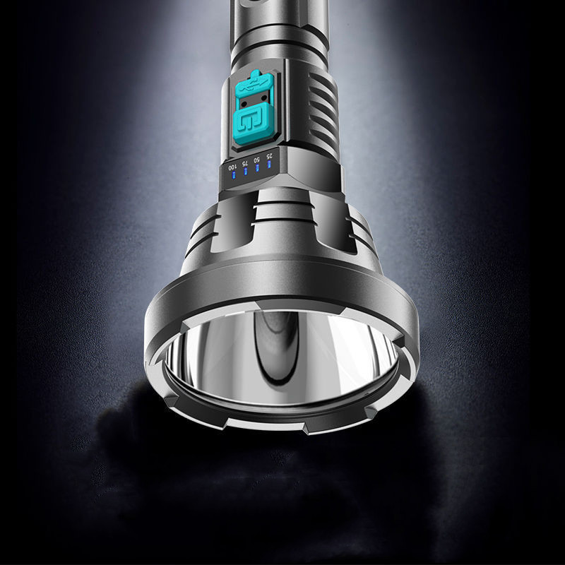 90000LM LED Taschenlampe – Taktischer Suchscheinwerfer Mit USB-Aufladung Und Superheller Beleuchtung
