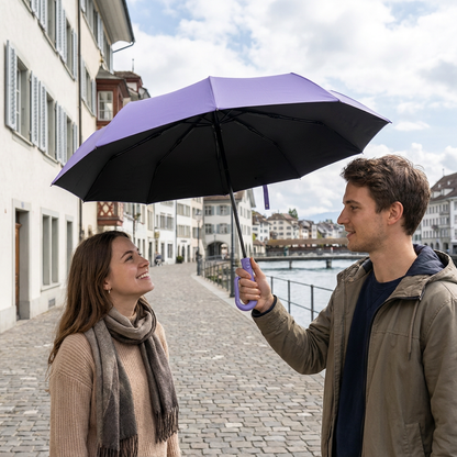 Premium-Automatik-Faltschirm für Sonne & Regen – Kompakt & windfest