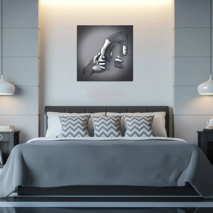 Liebes-Canvas mit Eleganter Metallfigur in Modernem Design