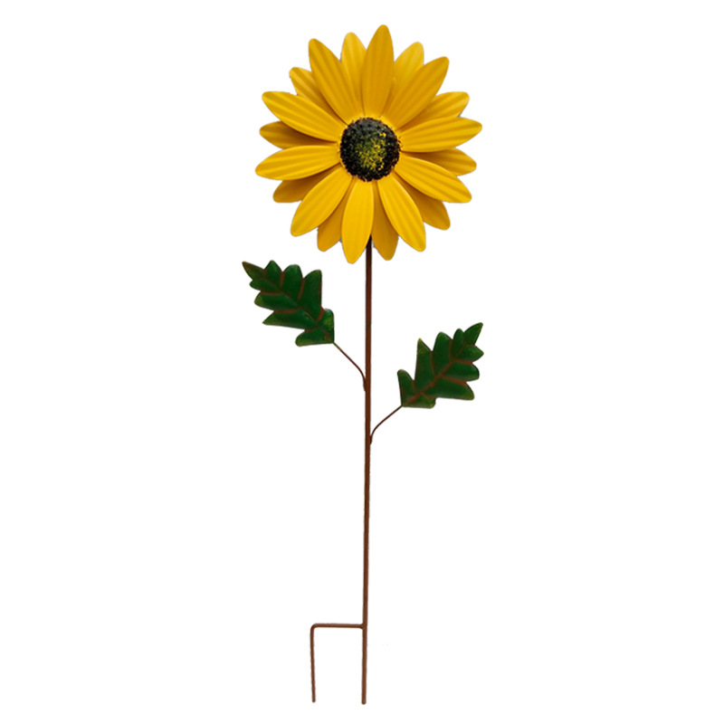 Dekorative Sonnenblume Aus Metall Für Garten – Farbige Blumenstecker Für Außenbereich Und Landschaft