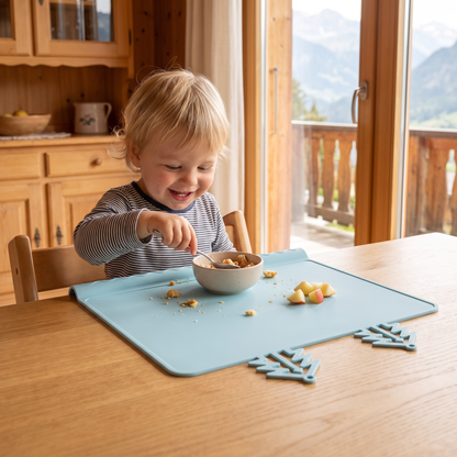BabySafe praktische & hygienische Silikon-Babytischmatte mit erhöhtem Rand