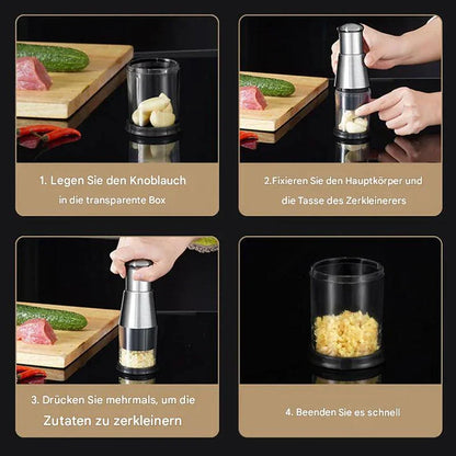 Multifunktionaler Knoblauch und Gemüsehacker – Edelstahl Zerkleinerer für Schnelles Schneiden