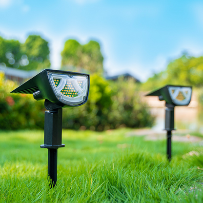Solar LED Strahler – Außenbeleuchtung mit Solarplatte für Garten und Wege