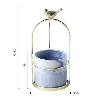 Blumenpflanzgefäße mit Vogel-Design für Stilvolle Dekoration