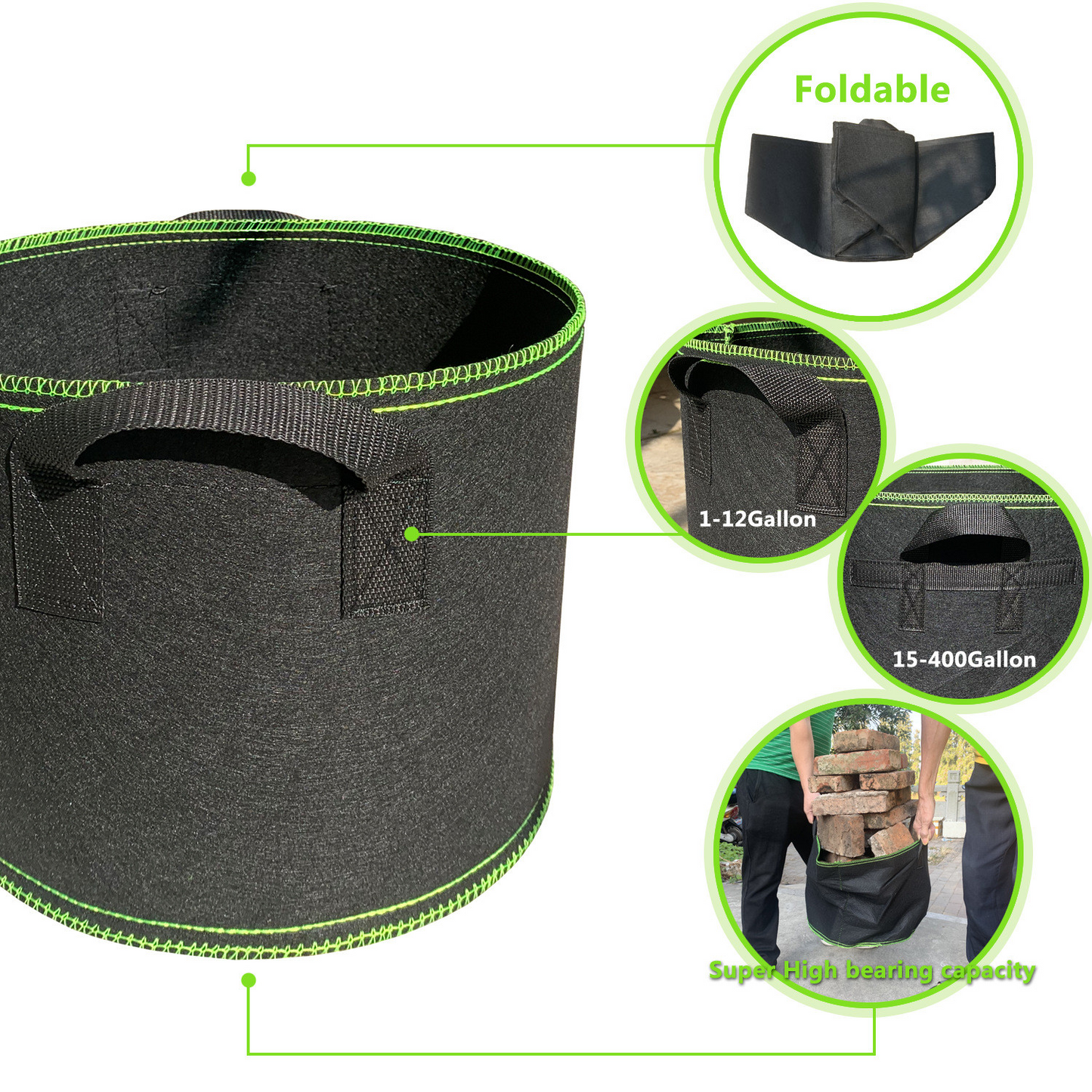 Pflanzsack aus Vliesstoff – Robuster Gartenbehälter mit Griffen für Pflanzen