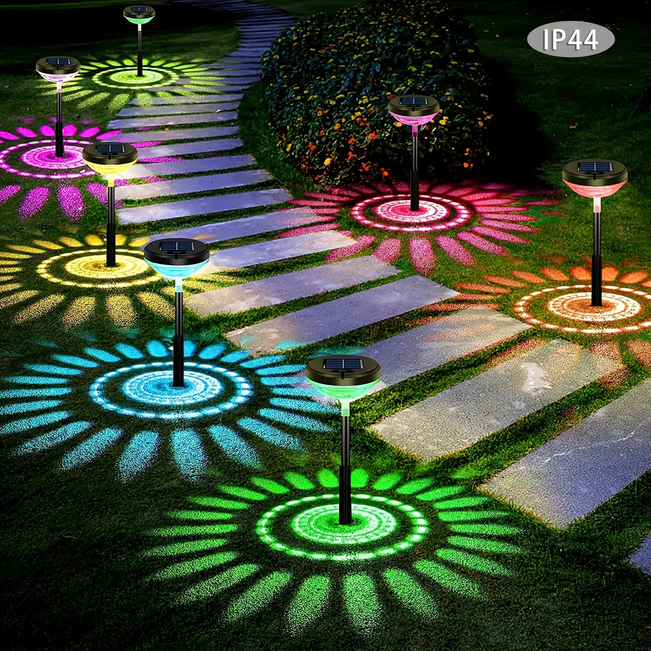 Solar Gartenlampe Mit Farbwechsel – Led Gartenbeleuchtung Für Den Außenbereich Mit Blütenmuster