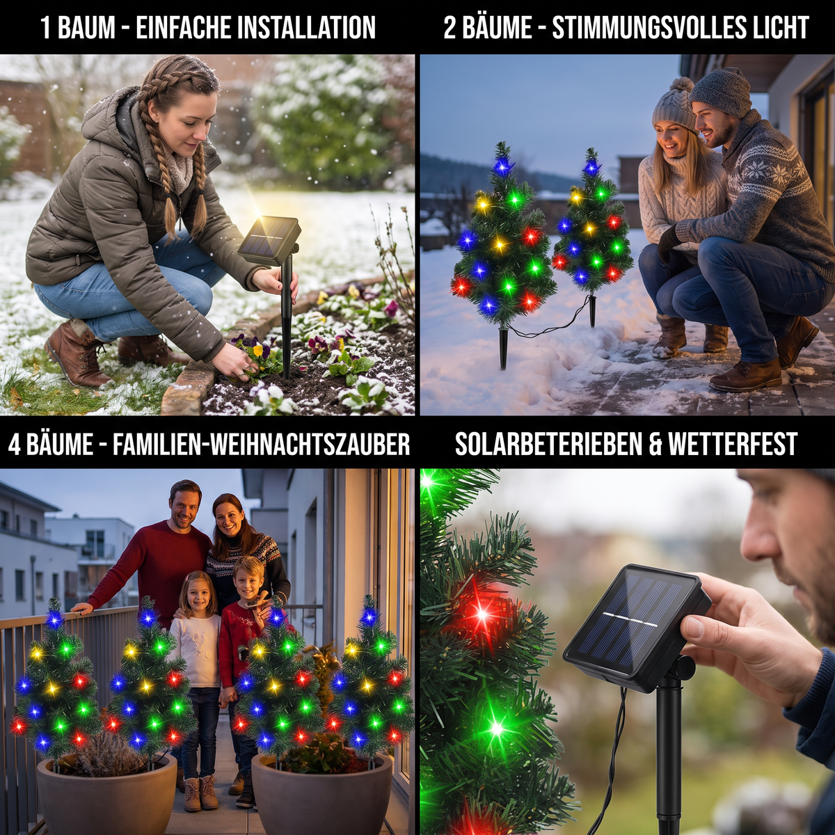 Solar-Weihnachtsbaum-Stecklichter mit mehrfarbigen LEDs