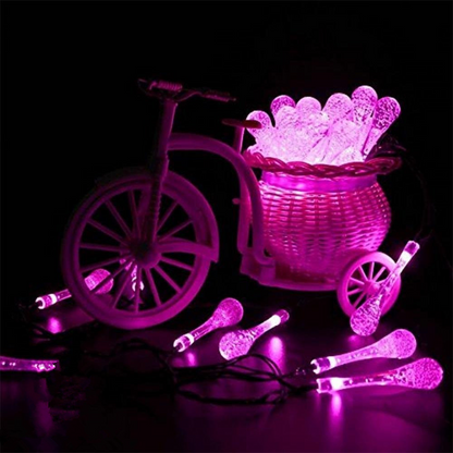 Solar LED Lichterkette – Bunte Tropfenlichter für Garten, Terrasse und Dekoration
