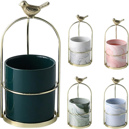 Blumenpflanzgefäße mit Vogel-Design für Stilvolle Dekoration
