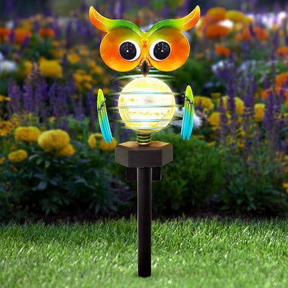 Solar Gartenleuchte Eule Mit Farbwechsel – Dekorative Led Außenbeleuchtung Für Garten Und Hof