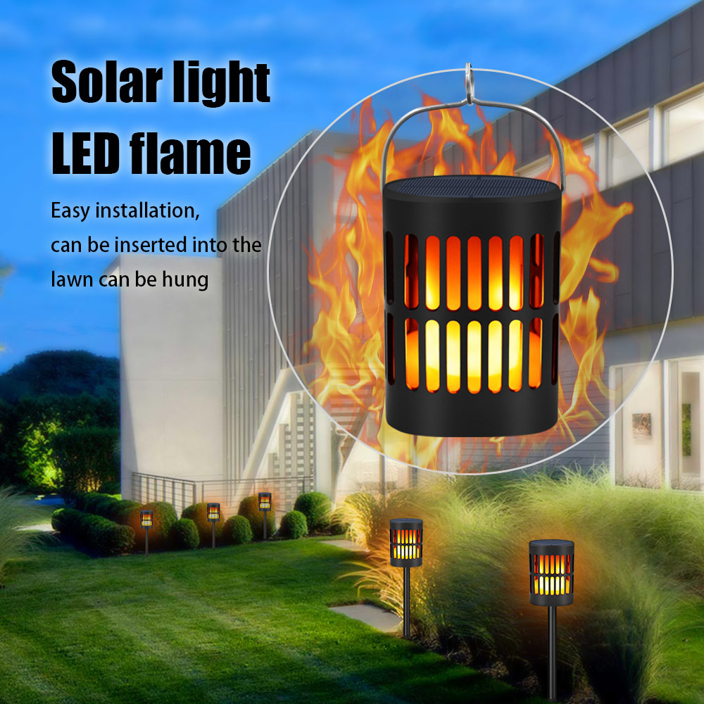 Solar LED Flammenlaterne – Dekorative Außenbeleuchtung Für Garten Und Terrasse Mit Hängemöglichkeit