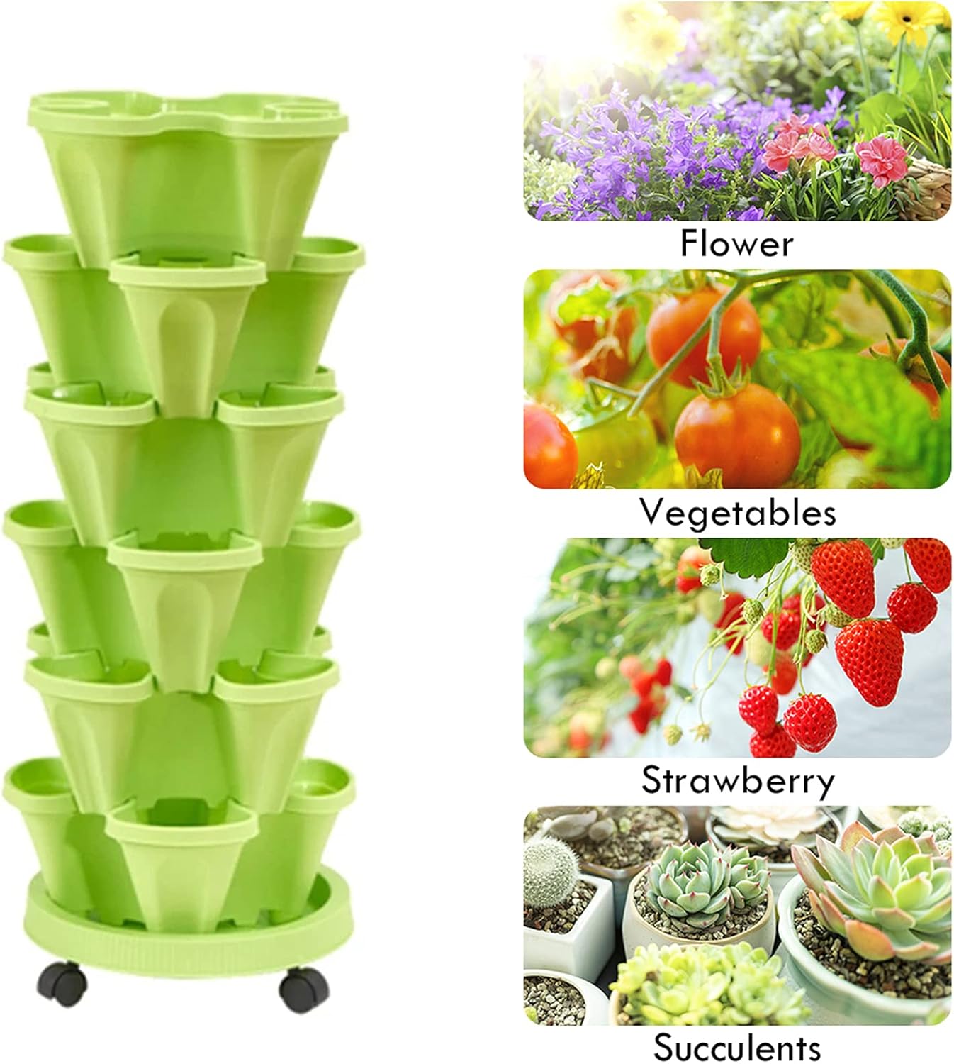 6-Layer Vertikaler Pflanzturm – Drei-dimensionales Blumensystem für den Garten