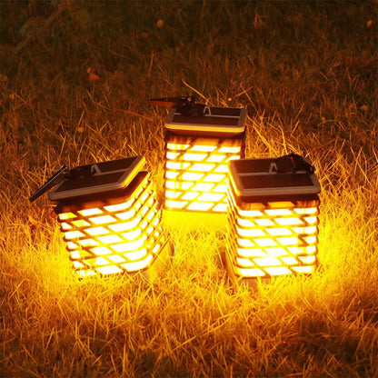 Solar LED Gartenlaterne Mit Rillen-Design – Dekorative Außenbeleuchtung für Garten