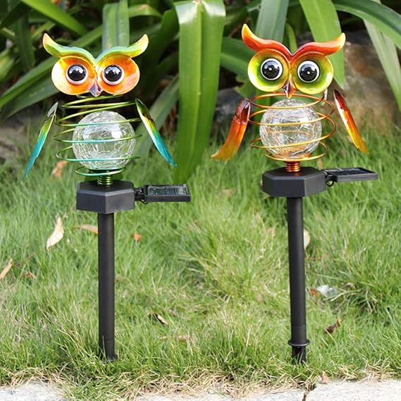 Solar Gartenleuchte Eule Mit Farbwechsel – Dekorative Led Außenbeleuchtung Für Garten Und Hof