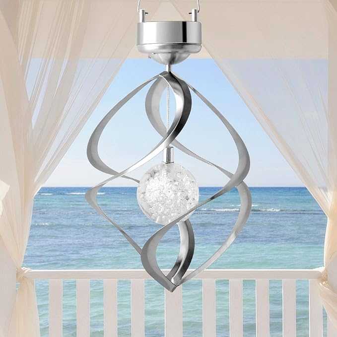 LED Solar Windspiel Mit Farbwechsel – Dekorative Gartenbeleuchtung für Außenbereich