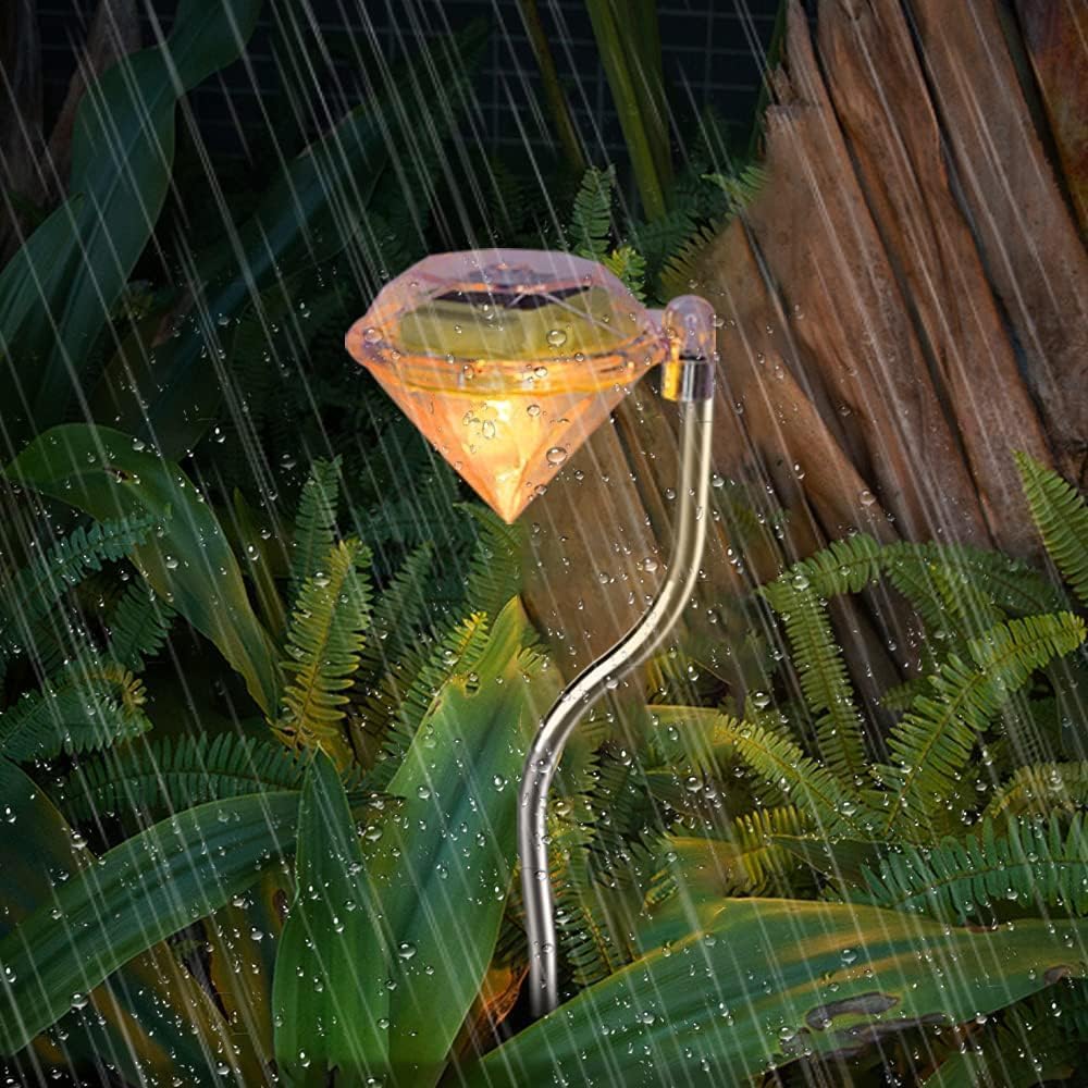 Solar Gartenleuchte in Diamantform – LED Lampen für den Außenbereich zur Dekoration und Beleuchtung