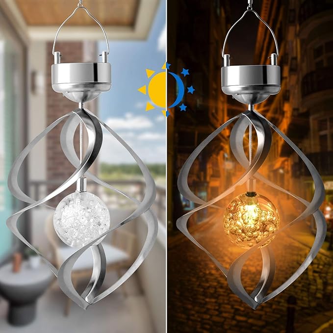 LED Solar Windspiel Mit Farbwechsel – Dekorative Gartenbeleuchtung für Außenbereich