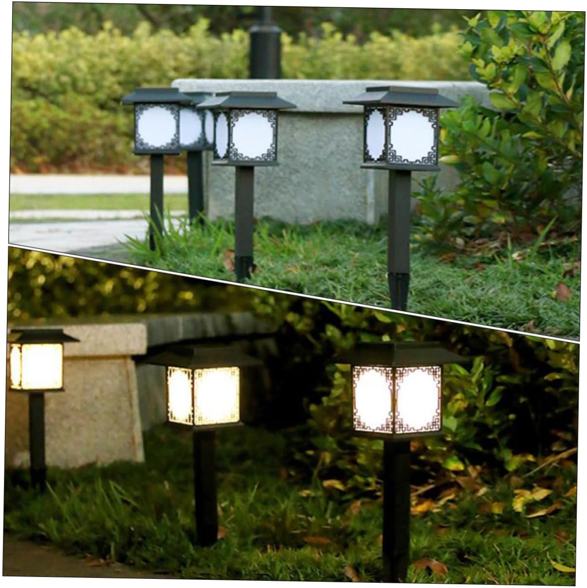 Solar LED Gartenlampe – Große quadratische Lampe mit warmem Licht und dualer Nutzung