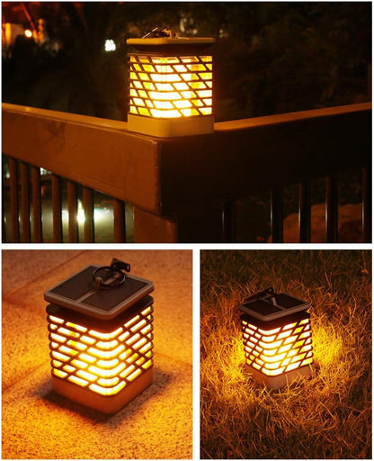 Solar LED Gartenlaterne Mit Rillen-Design – Dekorative Außenbeleuchtung für Garten