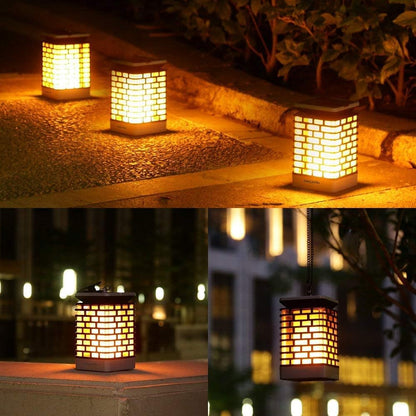 Solar LED Gartenlaterne Mit Rillen-Design – Dekorative Außenbeleuchtung für Garten