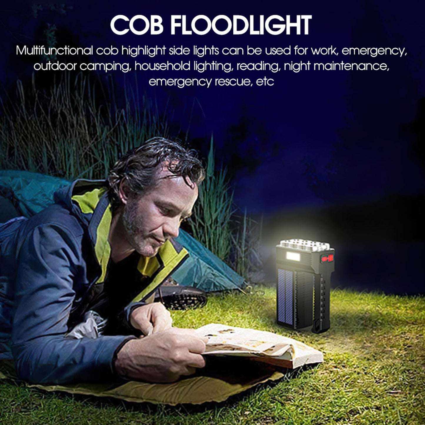Solar LED Taschenlampe – Wasserdichter, leistungsstarker Handstrahler mit Lithium-Batterie