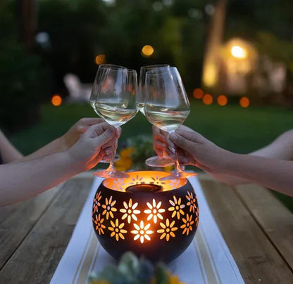 Blumenmuster Kerzenlampe – Dekorative LED Tischlampe für Stilvolle Beleuchtung