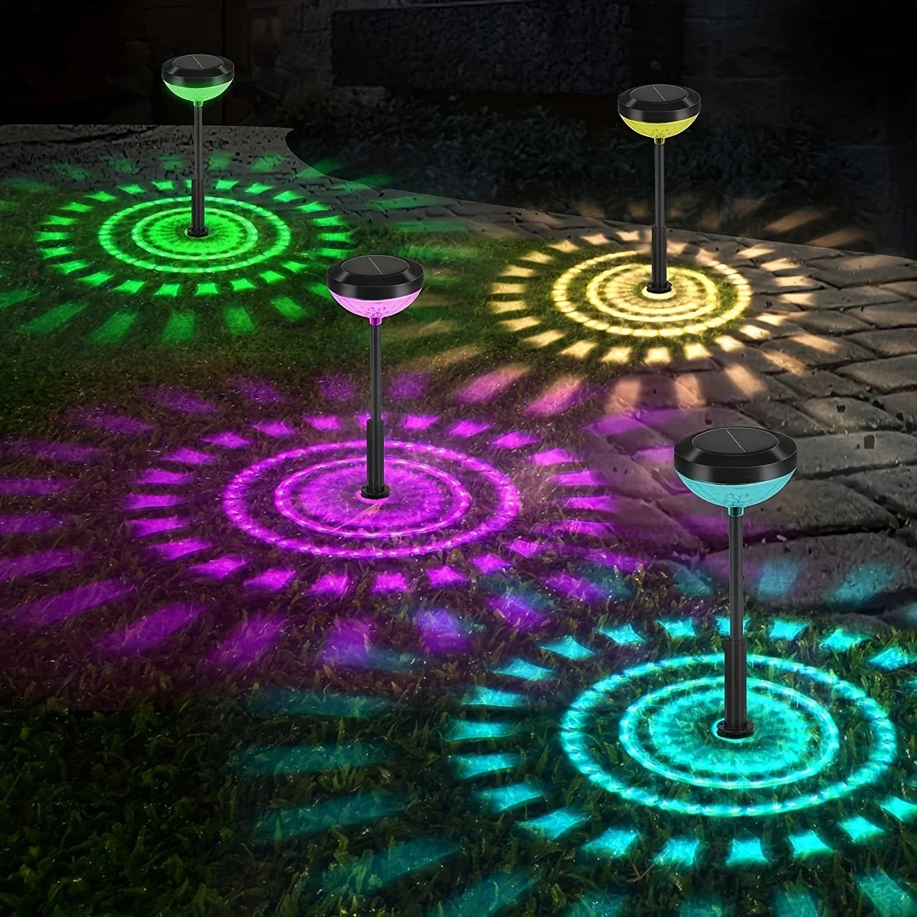 Solar Gartenlampe Mit Farbwechsel – Led Gartenbeleuchtung Für Den Außenbereich Mit Blütenmuster
