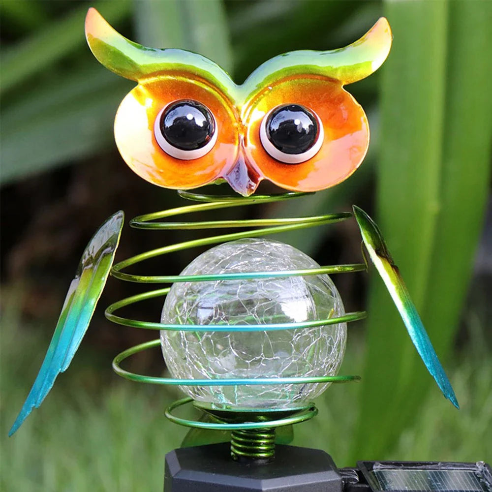 Solar Gartenleuchte Eule Mit Farbwechsel – Dekorative Led Außenbeleuchtung Für Garten Und Hof