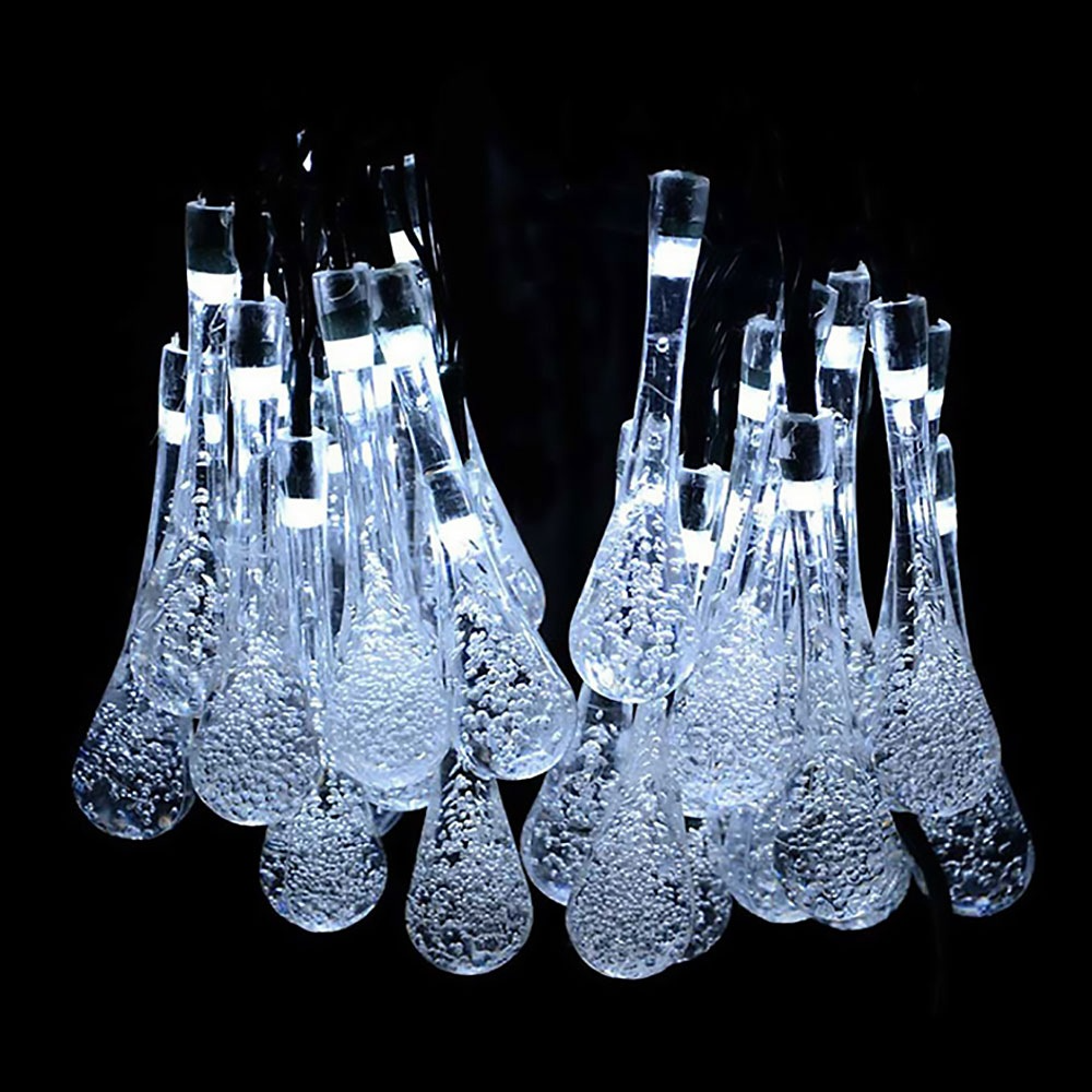 Solar LED Lichterkette – Bunte Tropfenlichter für Garten, Terrasse und Dekoration