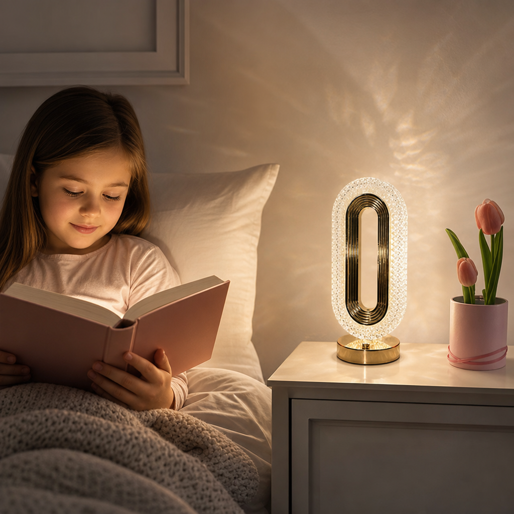 Wiederaufladbare Kristall-LED-Tischlampe – Elegantes stimmungsvolles Nachtlicht