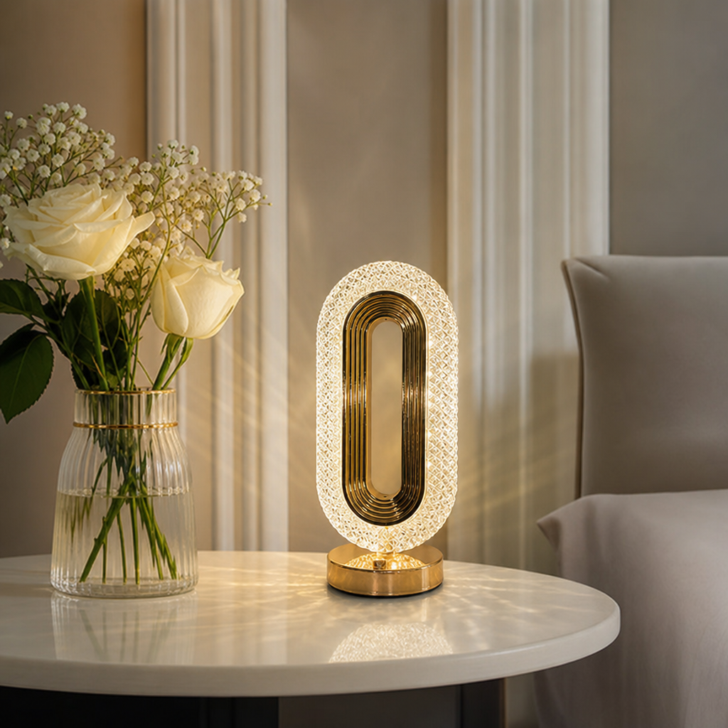 Wiederaufladbare Kristall-LED-Tischlampe – Elegantes stimmungsvolles Nachtlicht