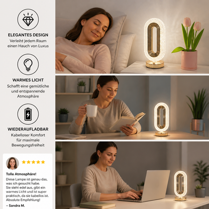 Wiederaufladbare Kristall-LED-Tischlampe – Elegantes stimmungsvolles Nachtlicht