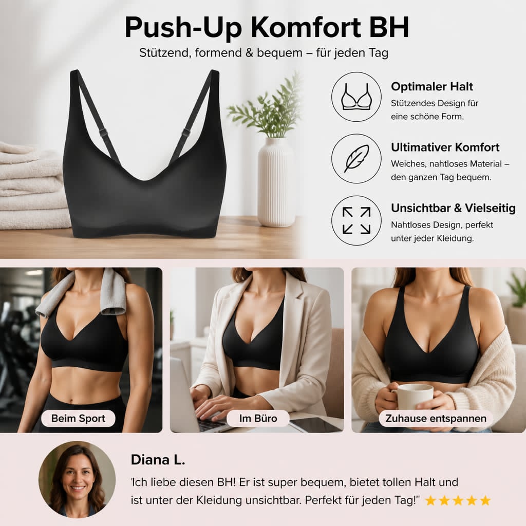 Push-Up Komfort BH – Stützend, formend & bequem für jeden Tag