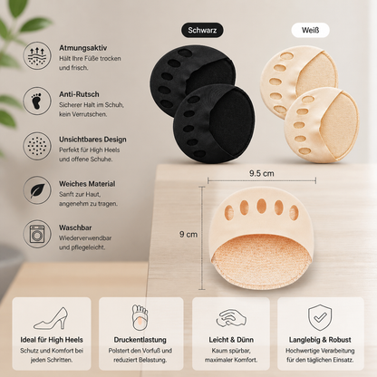 Damen Zehensocken – Atmungsaktive Antirutsch-Socken für High Heels & maximalen Komfort (4 Paar)