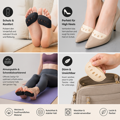 Damen Zehensocken – Atmungsaktive Antirutsch-Socken für High Heels & maximalen Komfort (4 Paar)